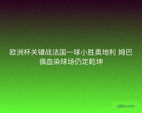 欧洲杯关键战法国一球小胜奥地利 姆巴佩血染球场仍定乾坤